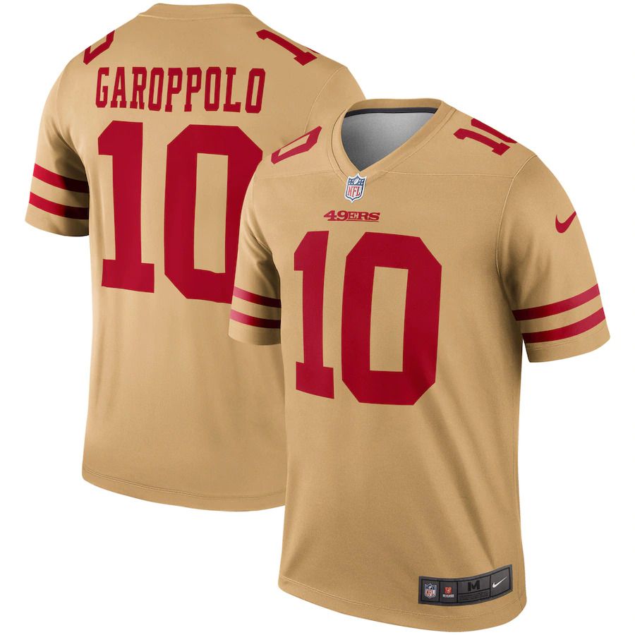 Men San Francisco 49ers #10 Jimmy Garoppolo Nike Gold Inverted Legend NFL Jersey